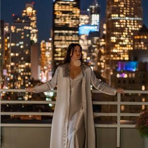 Maxi dress with robe jacket